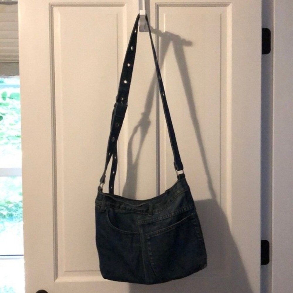 VTG Vintage Handmade Jean Purse with adjustable strap